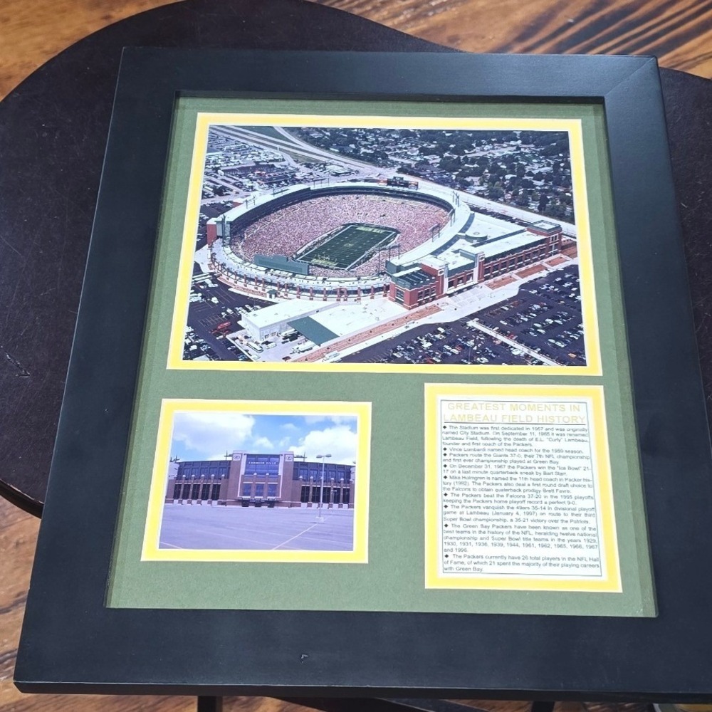 Green‎ Bay Packers Lambeau Field Framed Photo Collage Greatest Moments History